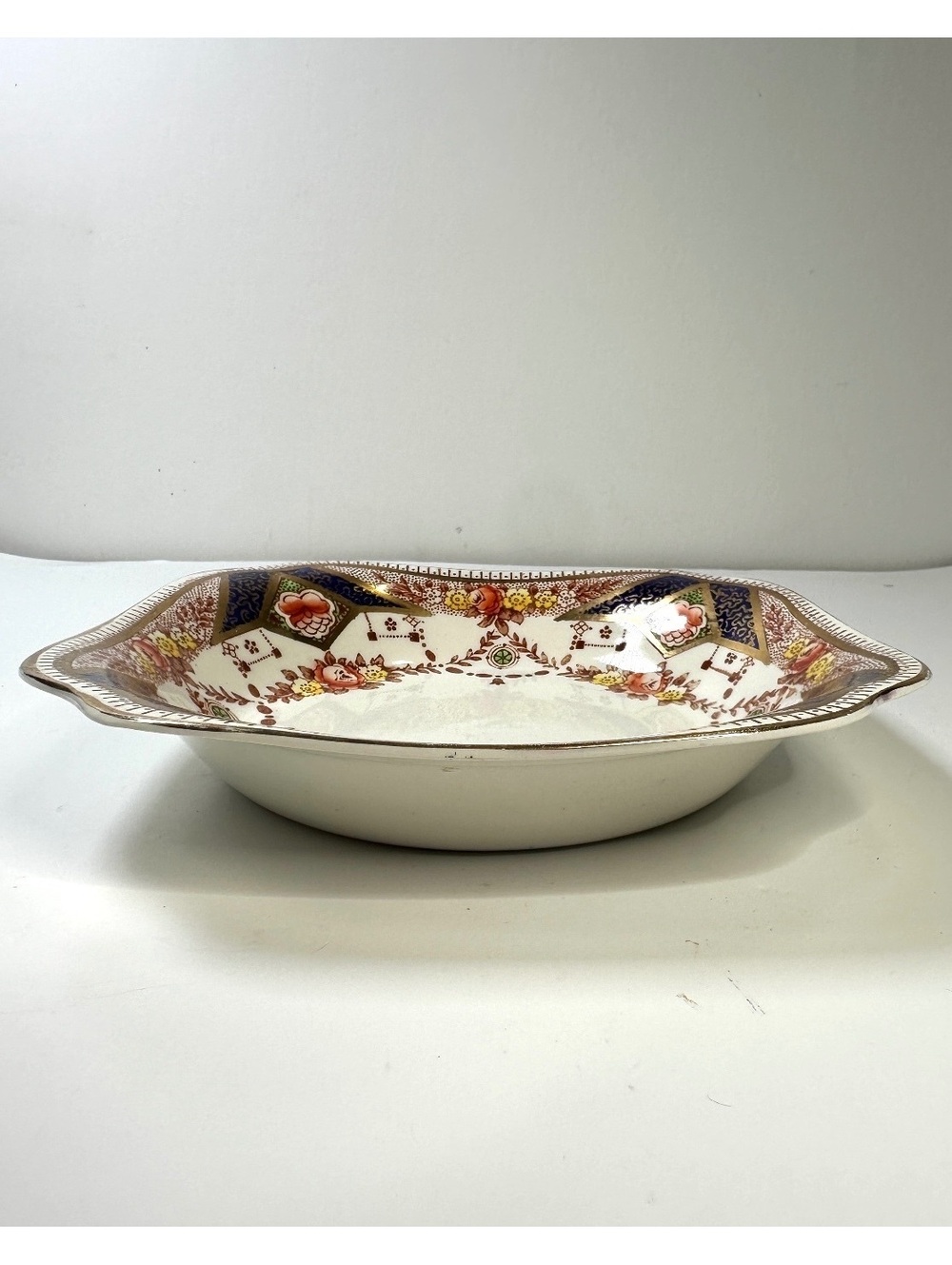 A.J. Wilkinson Royal Staffordshire England Imari Floral Gold Soup Bowl #5625